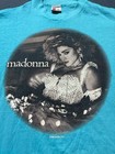 Vintage Madonna The Virgin Tour Aqua Concert T-shirt 1985 Large Original Stains