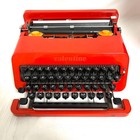 Olivetti Valentine Red Typewriter W  Case Rare Vintage Working Tested