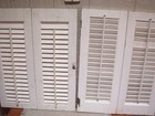 2 Sets 23 h X 18   w White Wood Interior Louver Plantation Window Shutters Rustic