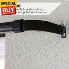Heavy Duty Single Rod 28 -48  Adjustable Curtain Rod Hardware Included   black pac