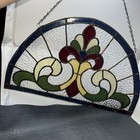 Vtg Antique Stained Glass Arch Panel Architectural 16 25    X 10   