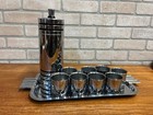 Vintage 1930s Art Deco Chase Chrome Cocktail Shaker Bar Set 10pc Tray   Cups