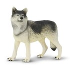 Gray Wolf Head Up Miniature Animal Safari Collectible Toy Figurine 4 8  L 4 3  H