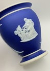 Antique 1800s Wedgwood England Dark Blue Dip Bas Relief Jasperware Vase