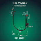 Ring Terminal Harness Accessory Cable - 18 Inch Cord Adapter With Sae Quick Disc