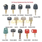 14pc Heavy Equipment Key Set Construction Ignition Keys Fit Cat Volvo Jd Kubota