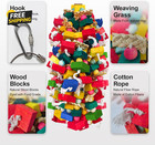 Xl Parrot Bird Toy Natural Wood Chew Foraging Cage Toy For Macaw Cockatoo