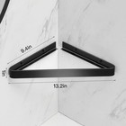 2-tier Black Tempered Glass Corner Shower Shelf Wall Mounted Floating