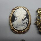 Vintage Cameo Lot Pendant Necklace Brooch