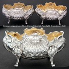 Fab Pair Antique French  800  nearly Sterling  Silver Open Salts  Louis Xv Style