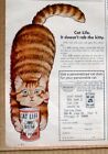 Cat Life Cat Food Doesn t Rob Kitty Whole Fish Vtg 1969 Print Ad W  Dish Offer