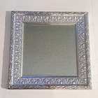 Vintage Embossed Leaves And Vines Ornate Wood Silver Mirror Framed