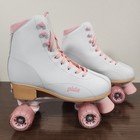 Roller Derby Pixie Roller Skates Size 7-10 White Pink Glitter Quad Wheels Retro