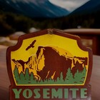 Vintage Yosemite National Park Service Porcelain Sign California Smokey Bear Usa