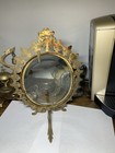 Title  Antique Victorian Cast Iron Ornate Tabletop Vanity Mirror Fleur-de-lis Go