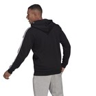 Adidas Mens Essentials Fleece 3-stripes Full-zip Hoodie Black Small