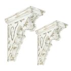 Shabby Wooden Corbels   Brackets Pair   Vintage Wood Decorative Shelf Brackets