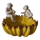 Vintage Italian 1960s Porcelain Monkey   Banana Decorative Majolica Bowl