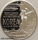 1991 P Korean War Korea Cameo Gem Proof Commemorative Dollar 90  Silver