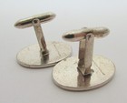 925 Sterling Silver Mens Engravable Oval Cuff Links 25x18mm   16 0g