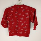 Vtg 90s Flapdoodles Deadstock Sweater Youth Sz 12  Bridges Boats Red Usa Made