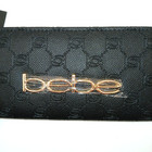 Bebe Celia Wristlet Zip Around Wallet Black New W tags Msrp  49