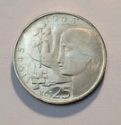 1965  Czechoslovakia 25 Korun Czech Liberation Commemorative Silver  Proof Coin