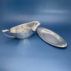 Deauville By Community  Silverplate Art Deco Gravy Boat With Underplate Mono  w 
