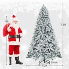 7 5ft Premium Snow Flocked Hinged Artificial Christmas Tree Unlit With Stand