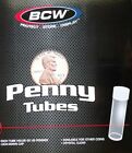Lot Of 20 Bcw Penny Round Clear Plastic Coin Storage Tubes W  Screw On Caps