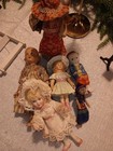 Collection Of 7 Antique Miniature Dolls Dollhouse Dolls