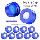 100pcs pack 9-425 Screw Pre-slit Cap Blue Ptfe white Silicone 9mm For 2ml Vials