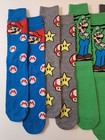 Mario Yoshi Socks Men s Casual Crew Socks 6 Pairs Mens Size 8-12 Bioworld New
