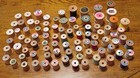 Vintage Lot Of 80   Old   Used Wooden Sewing Thread Spools  Various Brands