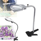 Adjustable Led Large Lens Lamp Top Desk Magnifier Magnifying Glass With Clamp