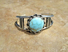 Gem      Vintage Navajo Sterling Silver Royston Turquoise Cabochon Bracelet