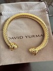 David Yurman7mm Cable Cuff W  Diamonds   18k Gold Bracelet