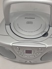 Sylvania Portable Cd Player Am Fm Radio Silver Retro Boombox Srcd243  Tested