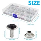 Bds-home 400sets 7mm Rhinestone Rivets 10 Colors Cz Crystal Rivets Studs Rapid R