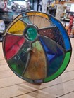 Vintage Stained Glass Kaleidoscope Wooden Body Turned Display Piece