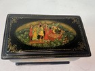 Small 2 5    X 3 5    Russian Lacquer Box 5 Sided Vintage