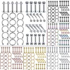 40pcs 16g Piercing Kit Nose Lip Tongue Ear Eyebrow Ring Studs Piercing Set