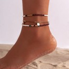 Bead Ankle Bracelets Set For Women  Adjustable Gold Boho Shell Anklet  Hawaiian 
