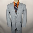 Vtg 70s Leisure Suit Mens 42 L Jacket 36 Pants Unhemmed Disco Warren Sewell Nos