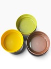 Tupperware Stackable Cereal Bowls  1356 Yellow Green Brown Lot Of 3 Nos