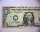 1974  1 Federal Reserve Note       Back To Front Off-set Print Error  Unc    rare    