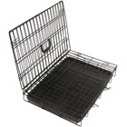 48  Dog Crate Kennel Folding Metal Pet Cage 2 Doors Indoor Outdoor Black