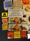 Lot Of38 Vintage Rubber Stamps Thanksgiving Harvest Autumn Turkey Teacher School