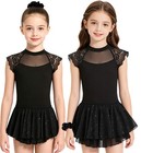 Toddler Girls Ballet Dance Leotard With Skirt Set Lyrical Stage Sequins Costume