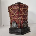 Vintage Bookends Set Red Brown Basket Weave With Finial Top Euc